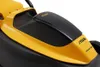 A close-up view of the top section of a yellow and black lawnmower. Produktbild-Vorschau