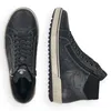 A pair of black high-top sneakers shown from a top-down perspective against a white background. Voir les images du produit