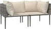 vidaXL 3-tlg. Garten-Lounge-Set mit Kissen Grau Poly Rattan Produktbild-Vorschau 3