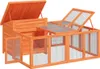 vidaXL Králikáreň Brown 144x123x67,5 cm Masívne borovicové Náhľad obrázku produktu 7