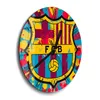 DEQORI Glasuhr Ø30 cm Römisch 'Wappen FC Barcelona' Wanduhr Produktbild-Vorschau 2