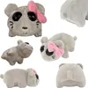 Niedliches, trauriges Hamster-Plüschtier mit rosa Schleife Produktbild-Vorschau 5