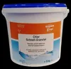 A white plastic bucket with a blue lid, containing pool cleaning granules. Produktbild-Vorschau