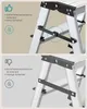 Two images showing a ladder with different safety mechanism statuses. Produktbild-Vorschau