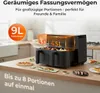 KLAMER Heißluftfritteuse Duo 9 L – Doppelkammer Airfryer Produktbild-Vorschau 2