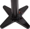 Close-up of the base of a black outdoor shower with a star-shaped stand and a hose connection. Produktbild-Vorschau