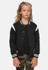 UCK2618 - Girls Inset College Sweat Jacket black/white Produktbild-Vorschau 1