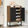 A shoe cabinet with shoes and decorative items in an entryway. Anteprima dell’immagine prodotto