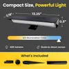 A diagram showing the dimensions and features of a solar light, followed by a section showing what's included in the package. Produktbild-Vorschau