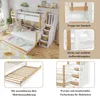 A multi-panel image showcasing a bunk bed with various features and details. Anteprima dell’immagine prodotto