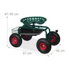 Relaxdays fahrbarer Gartensitz, höhenverstellbar, 150 kg, Produktbild-Vorschau 4
