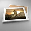 Gerahmtes Poster - Weißer Rahmen - Löwen Sonnenuntergang Produktbild-Vorschau 3
