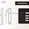 Diagram showing dimensions and specifications of a door handle. Produktbild-Vorschau