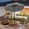 3 m Solar-Sonnenschirm mit 24 LED Lichtern, Belüfteter Produktbild-Vorschau 3
