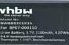 A close-up of a black battery with white text and a logo. Produktbild-Vorschau