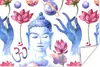 MuchoWow® Poster Buddha - Muster - Blumen 120x80 cm - Produktbild-Vorschau 1