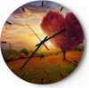 Wanduhr - Rund - Glasuhr - Baum Wiese Blume - 40x40cm - Produktbild-Vorschau 1
