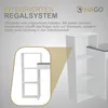 HAGO24 Schreibtisch Regal Kombination 110x72x40cm weiß grau Produktbild-Vorschau 3