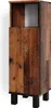A tall, narrow cabinet made of rustic wood planks with black metal legs, shown against a white background. Náhled obrázku produktu