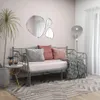 vidaXL Ausziehsofa Bettgestell Grau Metall 90x200 cm Produktbild-Vorschau 2