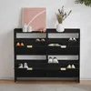 Schoenenkast, 110x90x24 cm, met 4 klepdeurtjes, open Productafbeelding-voorbeeld 3