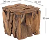 A product shot of a wooden stool with dimensions indicated. Produktbild-Vorschau