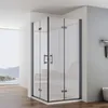 IMPTS Duschkabine Eckeinstieg 90x90cm Mattschwarz Dusche Produktbild-Vorschau 1