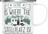 Trendation - Home Is Where The Stellplatz Is Emaille Tasse Produktbild-Vorschau 1