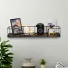Skye Decor, Syringa, nástěnné police, černá, dřevo, 60 x 10 Náhled obrázku produktu 2