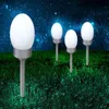 Four egg-shaped solar lights are placed in a grassy area at night, with a starry sky in the background. Produktbild-Vorschau