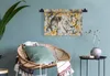 MuchoWow® Wandteppich Wandbehang Löwe - Blumen - Schwarz - Produktbild-Vorschau 5