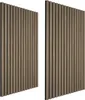 Two panels of acoustic wall panels with a wood-like texture, displayed side-by-side against a white background. Náhled obrázku produktu