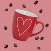 Grosse Kaffeetassen 4er Set Landhaus-Stil einfarbig Herzen Produktbild-Vorschau 4