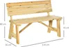 Aga Dřevěná zahradní lavice 116x56x80 cm Přírodní Náhled obrázku produktu 3
