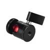 A close-up studio shot of a black and red mini ball head tripod mount. Náhled obrázku produktu