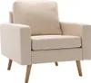 vidaXL 2-tlg. Sofagarnitur Stoff Creme Produktbild-Vorschau 4