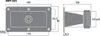 Technical drawing with dimensions of a piezo tweeter. Produktbild-Vorschau