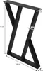 A black metal table leg with dimensions indicated by measurement lines and text. Náhľad obrázku produktu