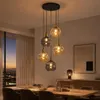 ZMH Hanglamp 5 lichts glas 160cm hoogte verstelbare Productafbeelding-voorbeeld 6