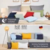 A split image showing a collection of pillows on a bed and a sofa, with text overlays promoting the product. Anteprima dell’immagine prodotto