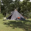 vidaXL Tipi Zelt mit Dach Grau und Orange 560 x 560 x 300 Produktbild-Vorschau 2