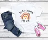 Kinder Mädchen T-Shirt Einschulung mit Namen Regenbogen Produktbild-Vorschau 3