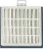A close-up, top-down view of a white pleated air filter with a gray handle on top and a black frame. Produktbild-Vorschau