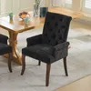Chenille Esszimmerstuhl, Massivholz-Beine, Anthrazitgrau, Produktbild-Vorschau 6