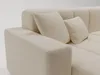A close-up view of a beige sectional sofa with two throw pillows. Produktbild-Vorschau