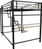A metal loft bed with stairs against a white background. Náhled obrázku produktu
