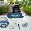 A collage showing a person loading a car with a dog, and a product on a shelf with a dog sleeping. Anteprima dell’immagine prodotto