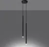 A product shot of two black pendant lights hanging from a ceiling fixture against a gray background. Náhľad obrázku produktu