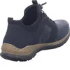 A rear-side view of a blue sneaker. Voir les images du produit