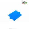 A blue filter is shown on a white background with a logo in the top right corner. Produktbild-Vorschau
